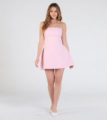Cute Moment Strapless A-Line Crepe Mini Dress