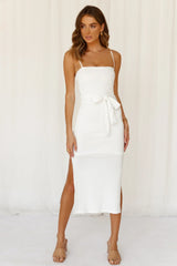 Ways I Loved You Knit Midi Dress White