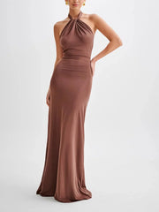 Lagoon Glow Halter Maxi Dress 