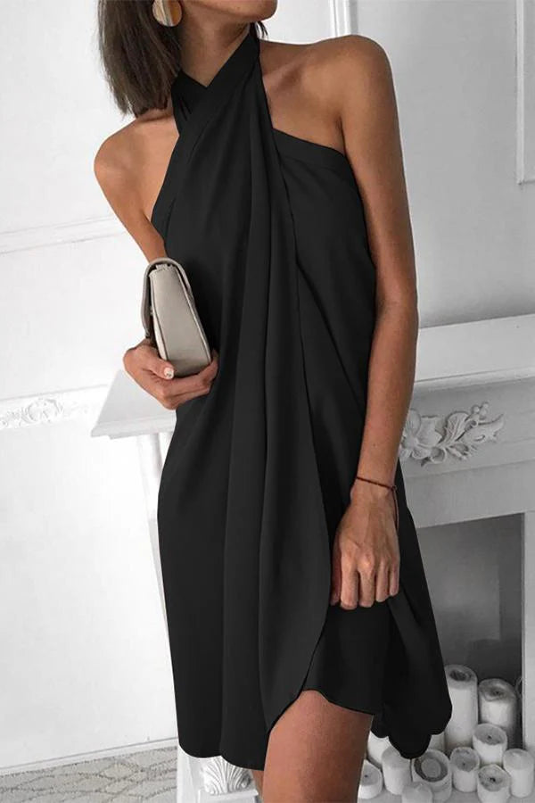 Saelina – Cross Halter Dress with Wrap Detail