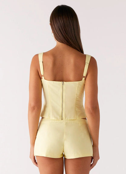 Coastline Mini Shorts - Yellow