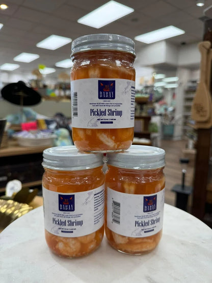 Cajun Spicy Pickled Shrimp 12oz Jar | Tangy Marinated Mississippi Gulf Shrimp Ready-to-Eat Seafood Snack