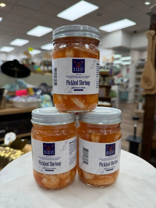 Cajun Spicy Pickled Shrimp 12oz Jar | Tangy Marinated Mississippi Gulf Shrimp Ready-to-Eat Seafood Snack