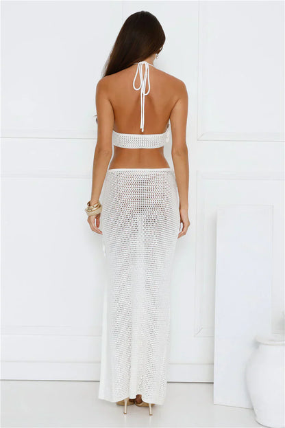 Monaco Sun Knit Halter Maxi Dress