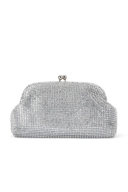 Ela Crystal Clutch - Silver