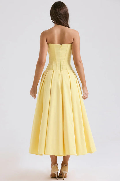 Livette - Strapless Corset Midi Dress