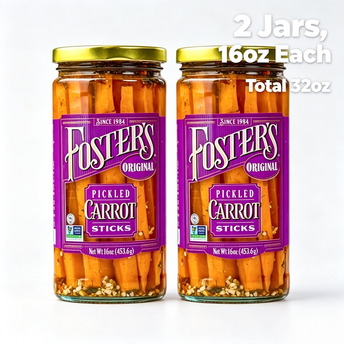 Foster's Original Pickled Carrot Sticks 16oz 2 Pack