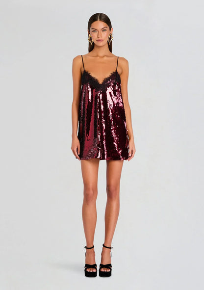 Olive Sequin Lace Dress