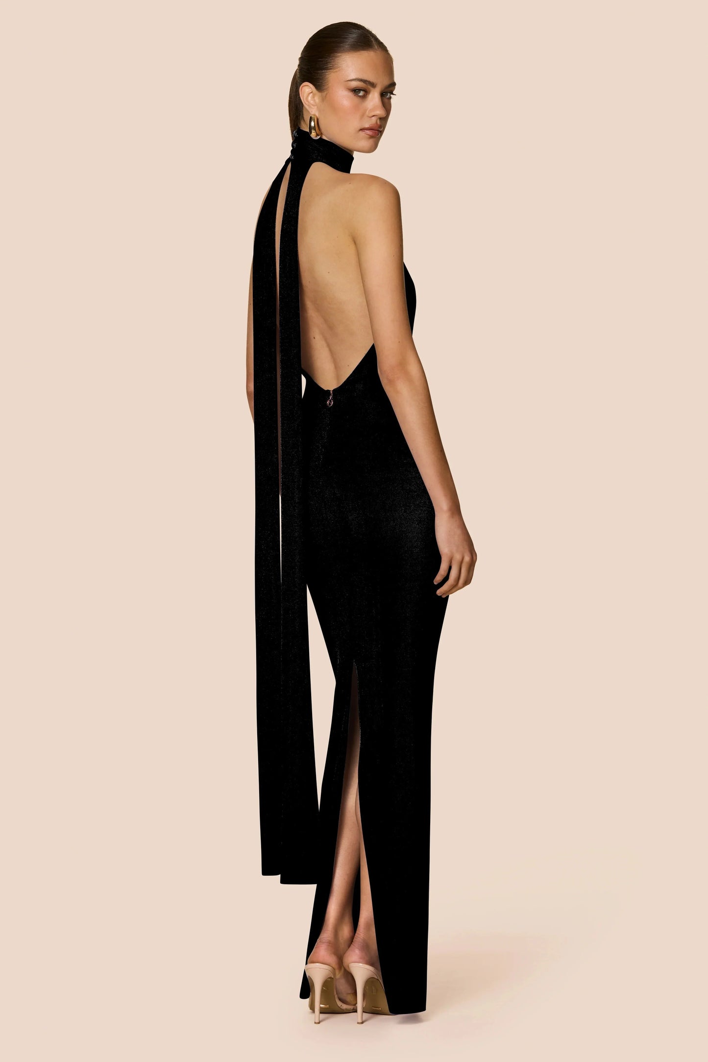 Nookie Crush Halter Gown - Black