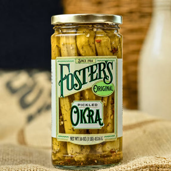 Foster's Since 1984 Pickled Okra in Jar, Original, 16oz, 2 Pack | Traditional Pickled Vegetables Recipe for over 40 years, Low Calorie Snack, Gluten Free, Fat and Preservative Free Pickles