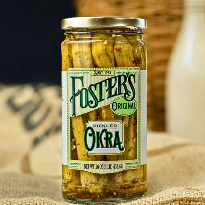 Foster's Since 1984 Pickled Okra in Jar, Original, 16oz, 2 Pack | Traditional Pickled Vegetables Recipe for over 40 years, Low Calorie Snack, Gluten Free, Fat and Preservative Free Pickles