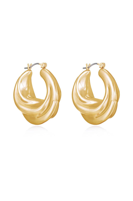 Crescent Swirl Hoop Earrings