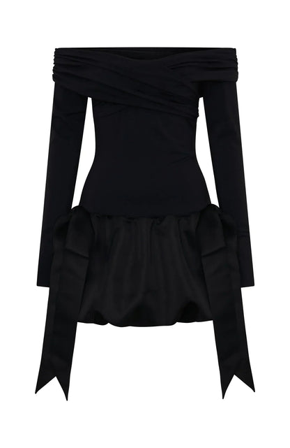 Raise Hell Long Sleeve Mini Dress Black
