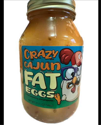 Da Bay Pickle Factory + Crazy Cajun Fat Eggs Snack - 32 FL OZ + 12 Fat Chicken Eggs & Jalapeños Cajun Seasoning - Foods