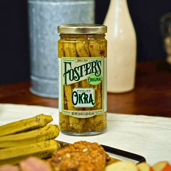 Foster's Since 1984 Pickled Okra in Jar, Original, 16oz, 2 Pack | Traditional Pickled Vegetables Recipe for over 40 years, Low Calorie Snack, Gluten Free, Fat and Preservative Free Pickles