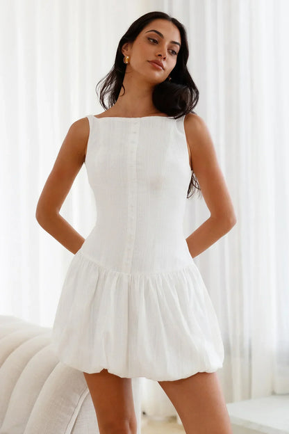 Dainty Style Mini Dress White