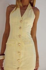 Halzie Mini Dress - Lemon