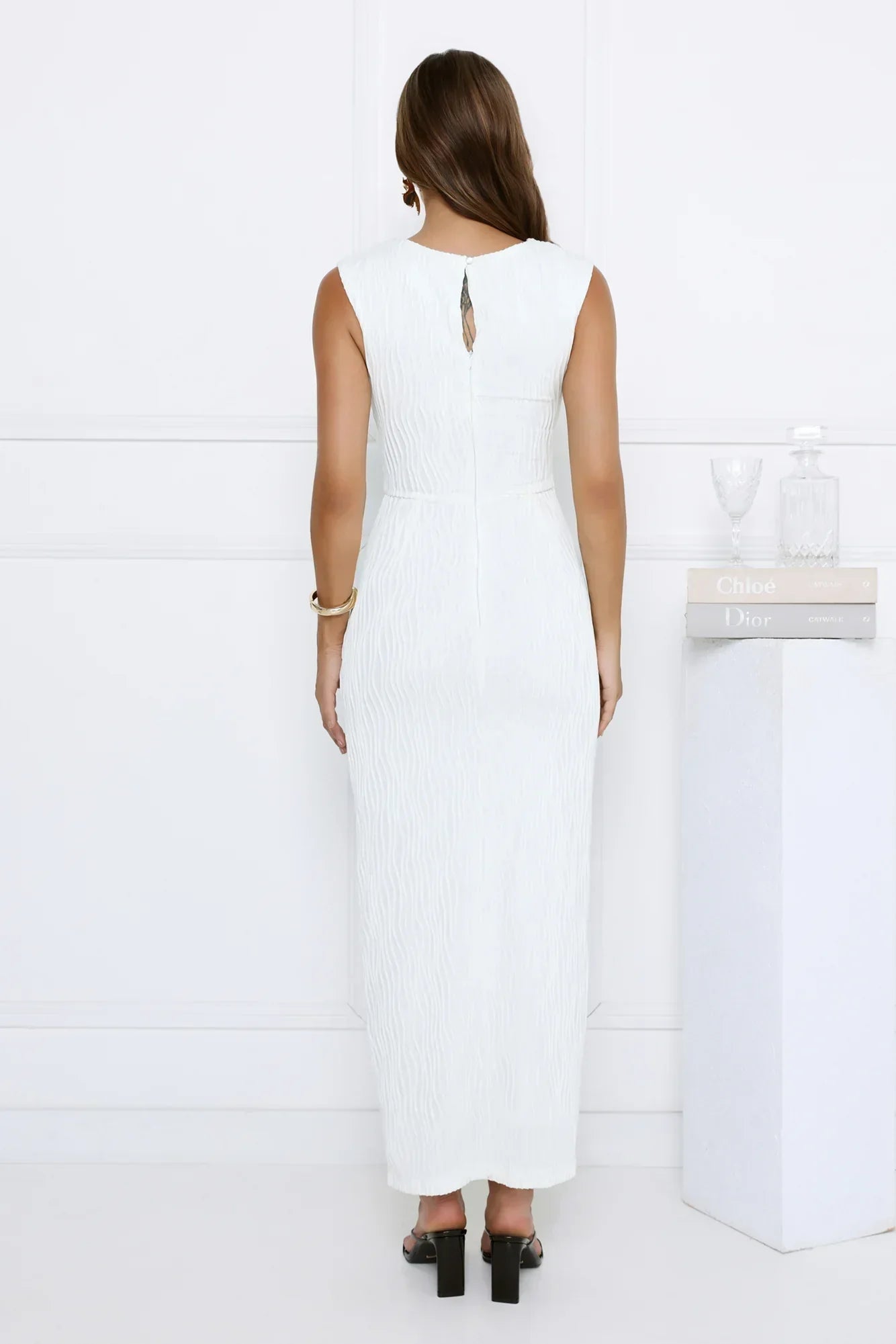 Country Air Midi Dress White
