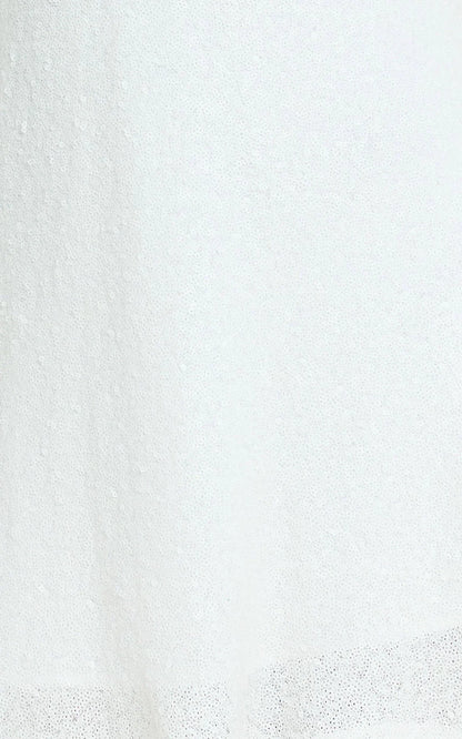 Rowella Mini Dress - Faux Feather Bell Sleeve Dress in White