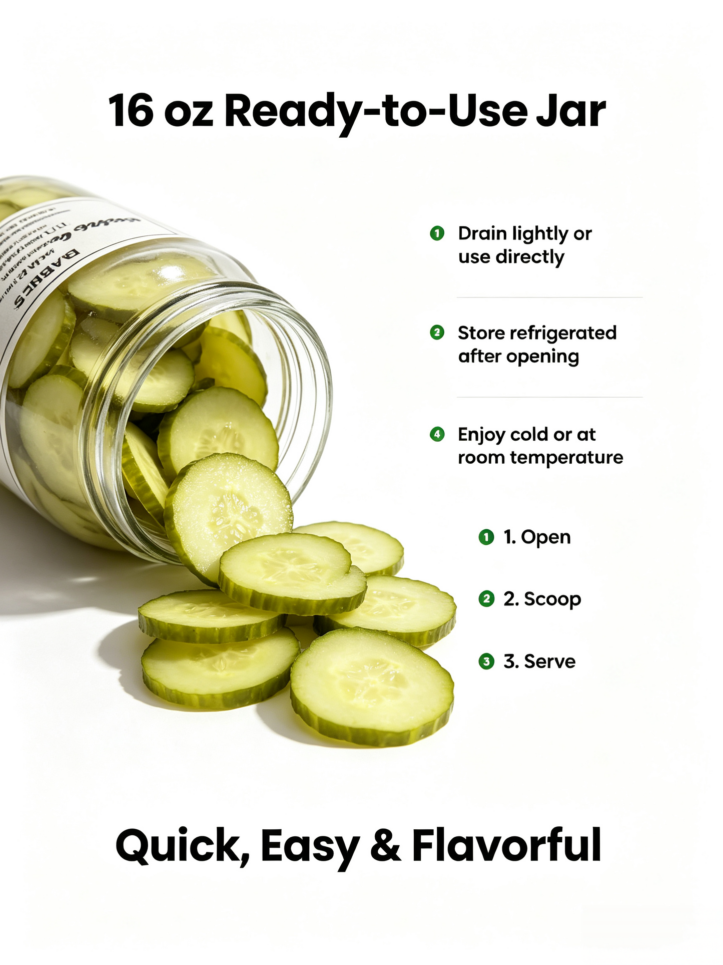 Tangy Crunchy Kosher Dill Pickle Slices | Burger Sandwich Hot Dog Topping Ready To Eat Pickled Cucumber Slices 16oz Jar
