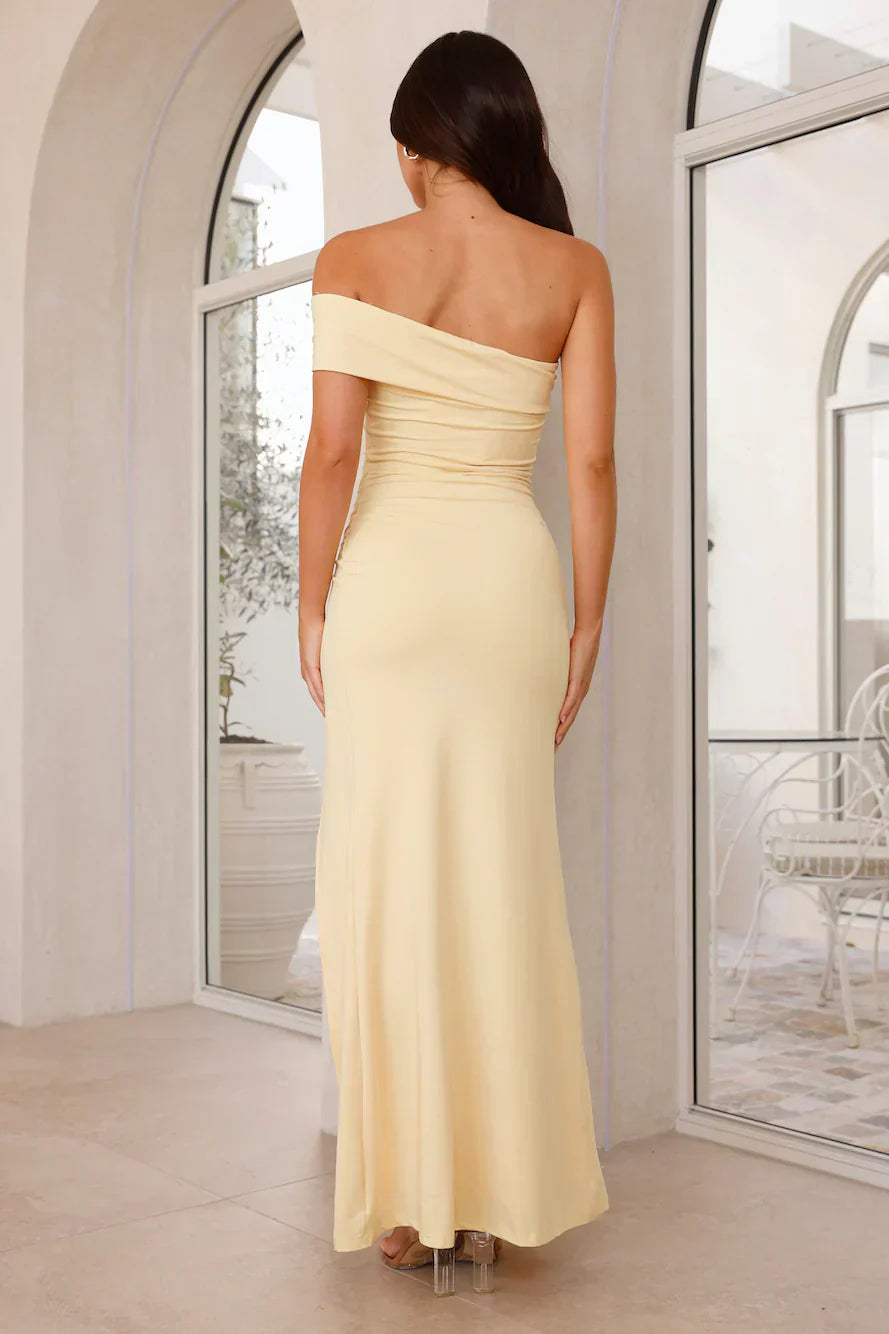 Lavish Luxe Off Shoulder Maxi Dress