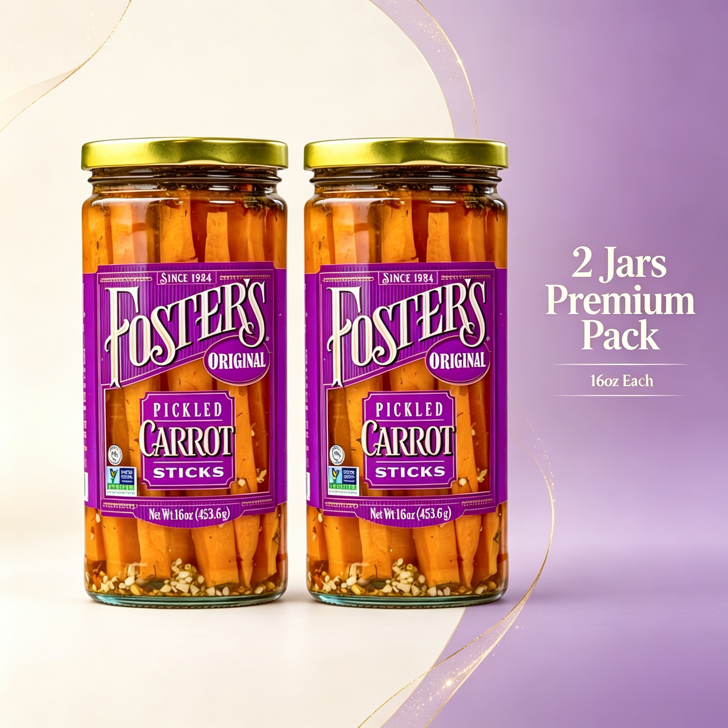 Foster's Original Pickled Carrot Sticks 16oz 2 Pack