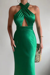 Frances Slip Dress - Emerald