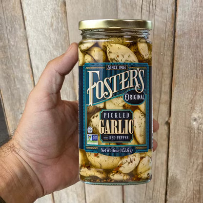 Crunchy Spicy Pickled Garlic with Red Pepper | Ready-to-Eat Fermented Garlic Condiment Made In USA