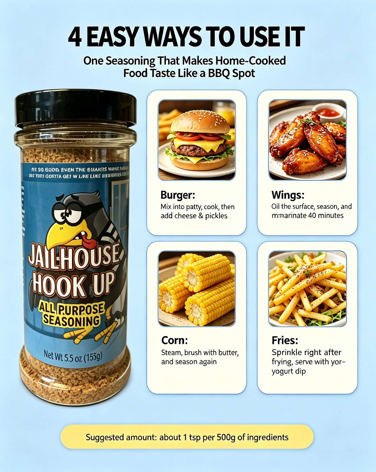 Southern All Purpose Seasoning Spice Blend For Grilling, Fries, Burgers & Ramen