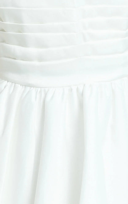 Bianca Mini Dress - Strapless Fit And Flare Dress in Ivory
